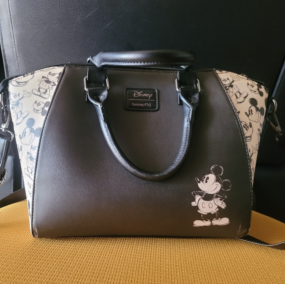 Loungefly Black and White Mickey Mouse Bag